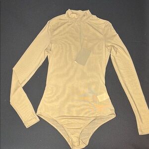 🤎Tan Sheer Fitted Long sleeve Bodysuit